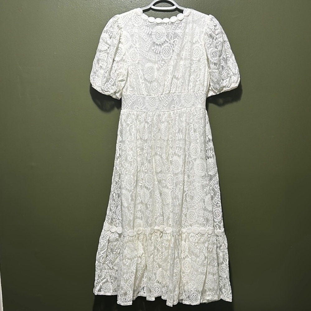 By the River Chic White Lace Midi Dress🌺🌺🌺 - Picture 6 of 7